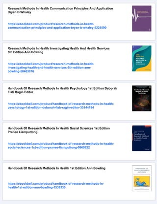 Research Methods In Health Promotion 1st Edition Richard A Crosby | PDF