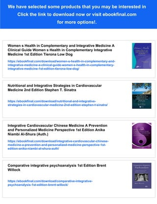 Integrative Pediatrics Weil Integrative Medicine Library 1st Edition Timothy Culbert | PDF