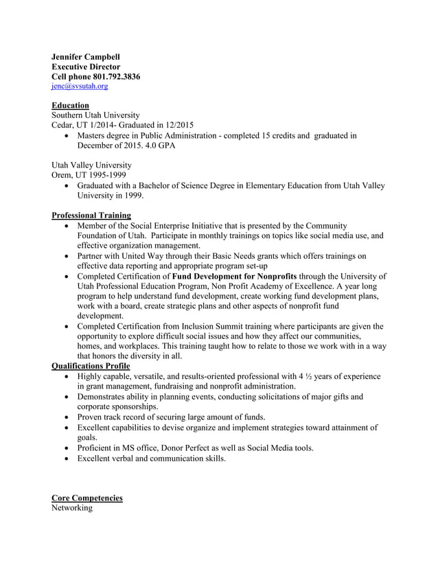 Jennifer Campbell resume ed update - Jennifer Campbell Resume Ed Update 2016 1 638 