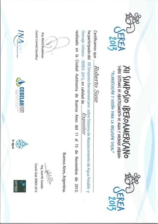 certificado de apresentação em congresso internacional SEREA 20