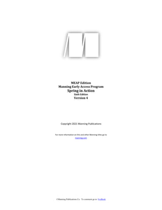 PDF Spring in Action - Sixth Edition (MEAP V04) Craig Walls download | PDF