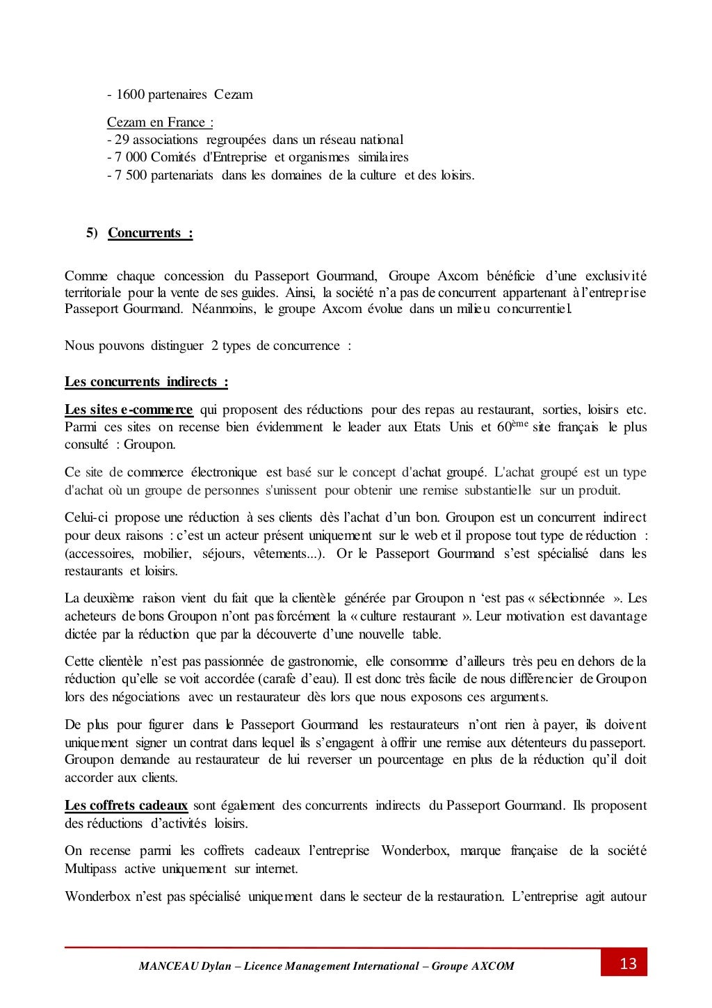 Rapport de Stage Licence 3