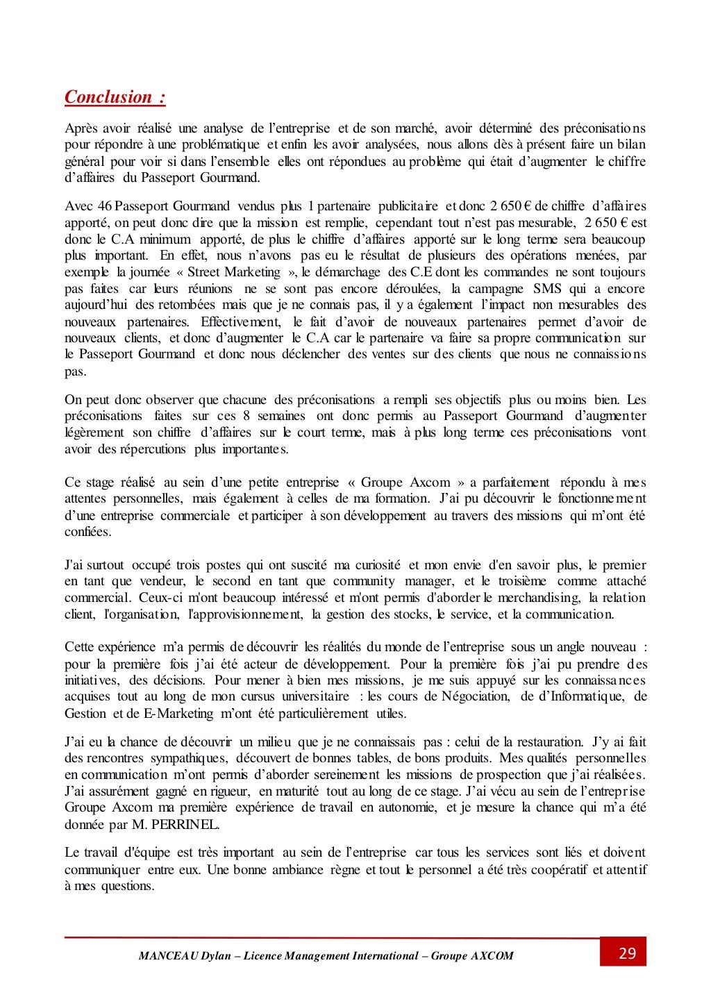 Rapport de Stage Licence 3