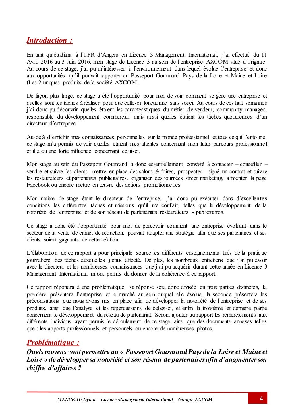 Rapport de Stage Licence 3
