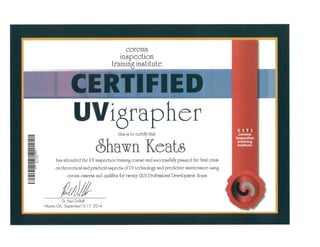Shawn Keats UVi certificate
