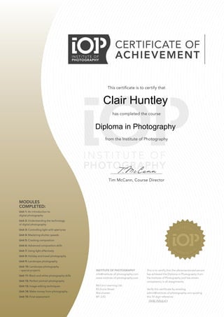 Clair Huntley
Diploma in Photography
3I6KtMtdzO
Powered by TCPDF (www.tcpdf.org)
 