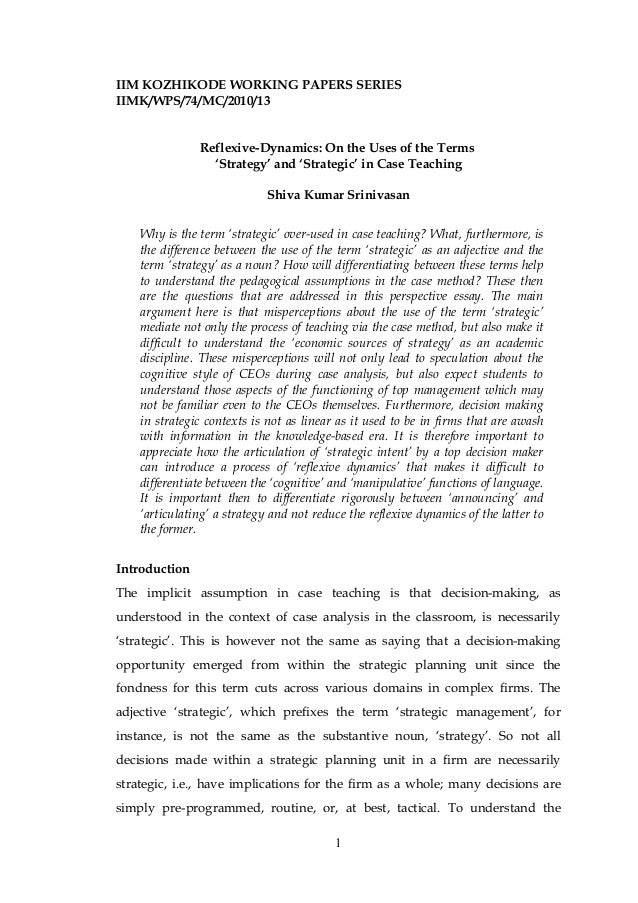 Essays for iim kozhikode