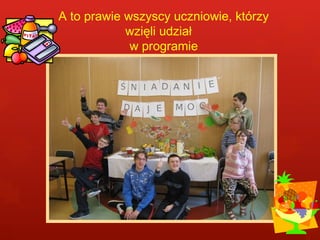 A to prawie wszyscy uczniowie, którzy 
wzięli udział 
w programie 
