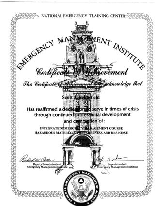 Emergency Management Course Hazardous Matertials