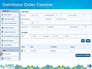 Distributor Order Creation
 