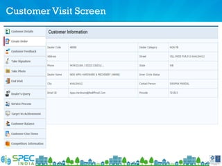 Customer Visit Screen
 