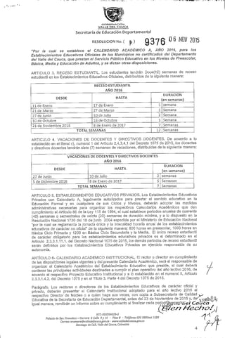 9376 resolución calendario_académico_a_año_2016 | PDF