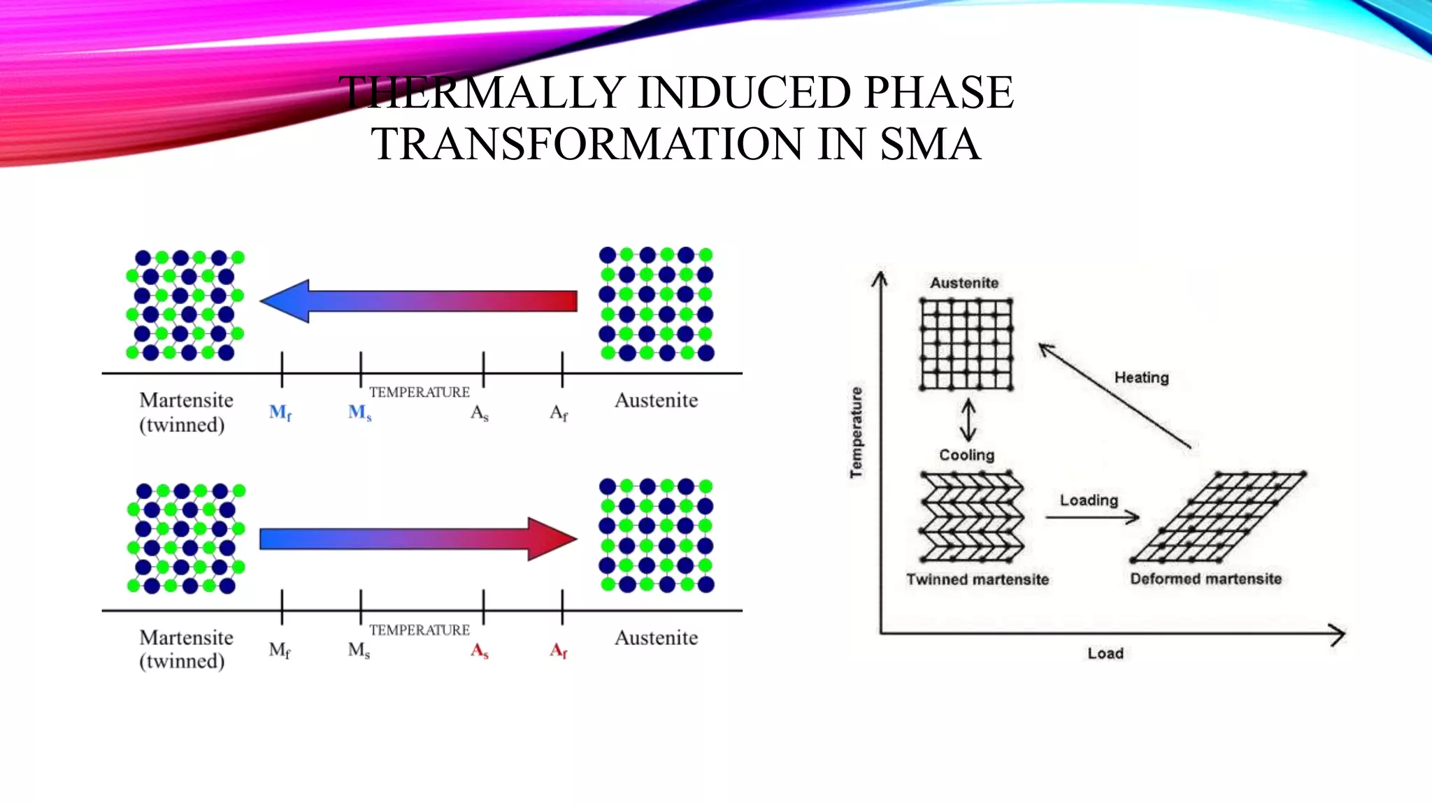 THERMALLY INDUCED PHASE
TRANSFORMATION IN SMA
 