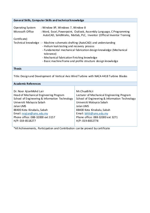 Resume HONG YONG SHEN 2016