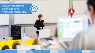 Beacons can provide
information on key
landmarks, trees in
an arboretum, or
museum artwork to
create augmented
spaces or extended
classrooms, when
students use their
smartphones closeby.
8
 