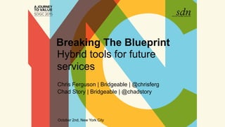 DRAF
Breaking The Blueprint
Hybrid tools for future
services
Chris Ferguson | Bridgeable | @chrisferg
Chad Story | Bridgeable | @chadstory
October 2nd, New York City
 