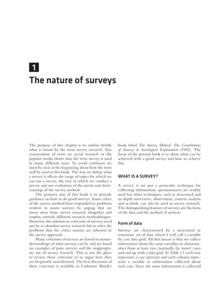 Social Science Survey Examples Surveys in Social Research 6th Edition David De Vaus | PDF