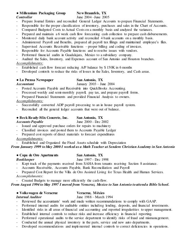 general ledger resumes