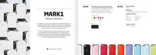 iFace 24 25
MARK1
Becomes a revolution
iFace MARK1 is a product characterized by enriched leather texture by using
specialized paints and varnishes. We have maximized customer satisfaction
by having anti-shock funtion, 11 different color variations, and fingerprint
prevention which often occur while using the product.
This is the 2nd model of iFace that is based on the basic features of care
such as beauty, grip, and shock absorption. It is a case with the same
concept as the first class. Unlike the first class which was designed based on
the shape of women, the revolution has a streamline design on the back,
providing a different feeling of a grip from first class.
https://vimeo.com/111063503
iFace gives customers many choices with
11 color variations that everyone would like.
Striving for distinction through 11 different
sensational color variations combined with
design enable people to be more fashoinable.
COLOR OPTIONS
TEXTURE
Color PRODUCT NAME
MARK1
MATERIALS
Polycarbonate(PC), Thermoplastic Polyurethane
COMPATIBLE MODELS
PRODUCT LINE-UPS
First Class, Revolution
DETAIL
Galaxy Note3
iPhone 6
iPhone 6 Plus
iPhone 5/5S
Galaxy Note4
Apple Samsung
Galaxy S5
 