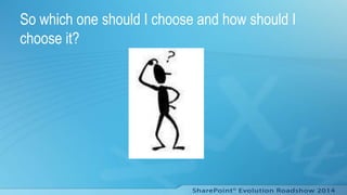 So which one should I choose and how should I
choose it?
 