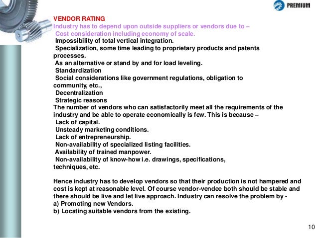 vendor rating process