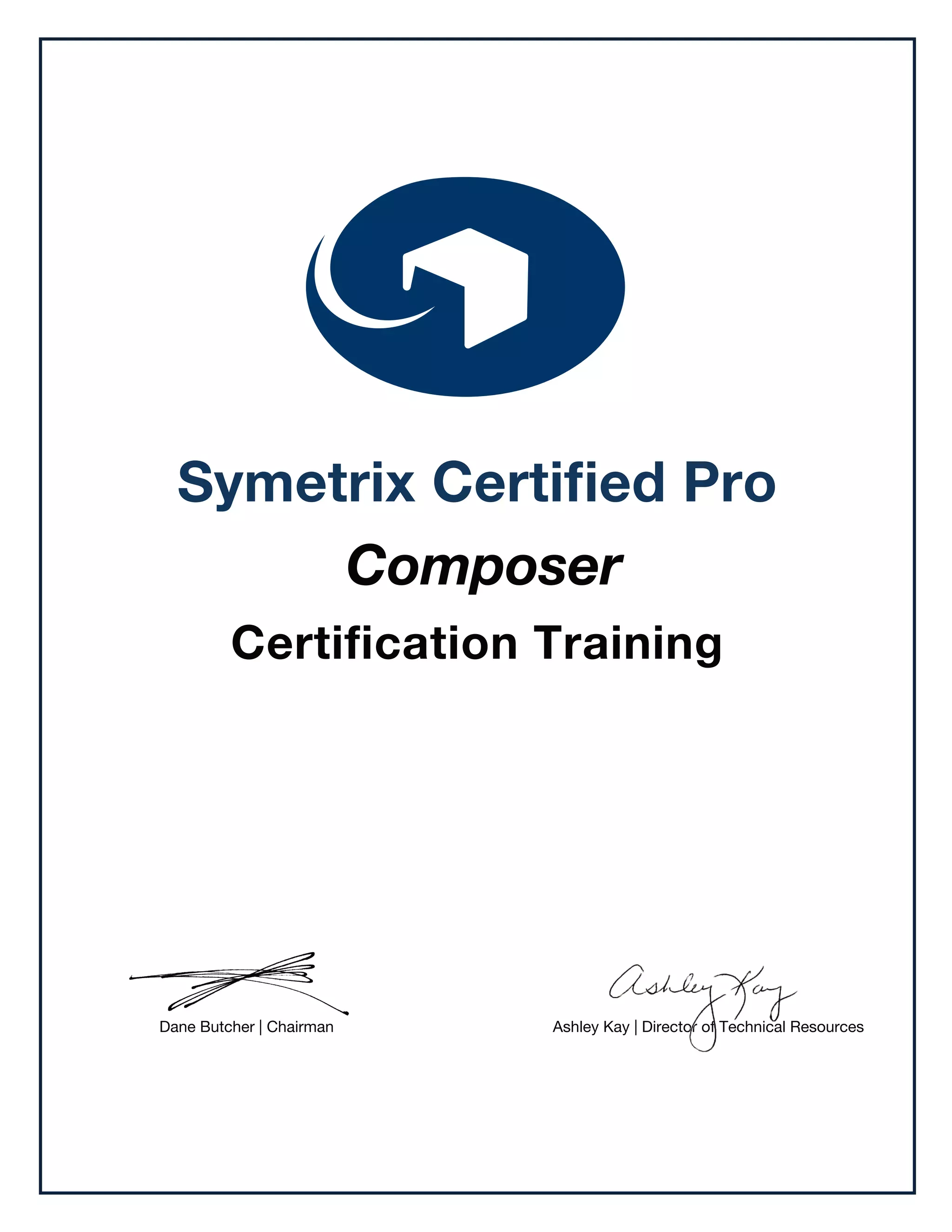 Oscar Gamboa II SymNet Composer Certification Level 1 | PDF