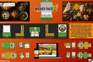 Want to eat at home or in class but hate
having a bag full of crushed chips. Don’t
worry we understand and that’s why we
are proud to introduce this wicked little box
for your on the go needs. Wicked Taco's
signature tortillas and crave-inducing
salsas are made fresh daily and second to
none. That's not just good, that's wicked
good! Because when your name is Wicked
Taco, you gotta own it!
Shelby Pankey
 
