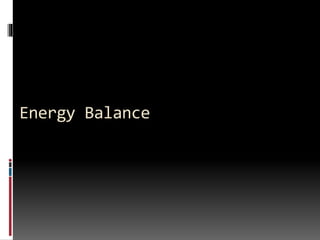 Energy Balance
 