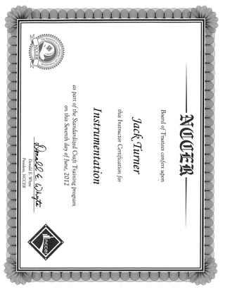 Certification - Jack Turner - Instructor II