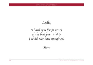 CHAIRMAN’S CIRCLE
4 9 t h a n n u a l l e a d e r s h i p d i n n e r22HMC-1088 H+M - HBSC Journal Ads-5.indd 1 4/26/16 12:29 PM
 