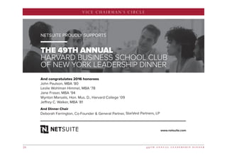 4 9 t h a n n u a l l e a d e r s h i p d i n n e r24
VICE CHAIRMAN’S CIRCLE
 