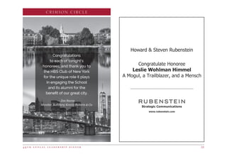 4 9 t h a n n u a l l e a d e r s h i p d i n n e r 53
CRIMSON CIRCLE
 