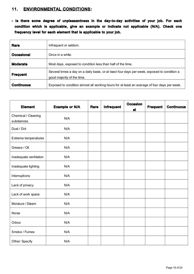 job analysis questionnaire job analysis questionnaire example