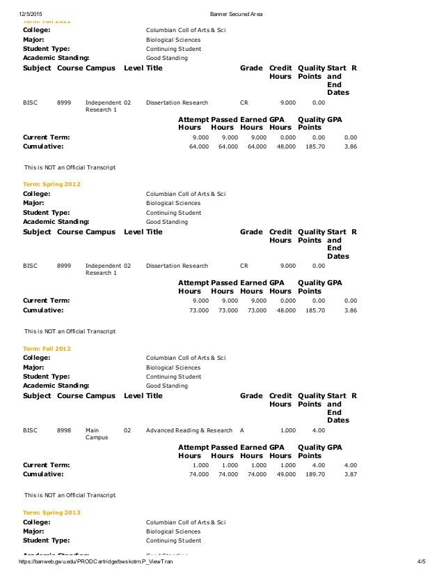 Unofficial Transcripts