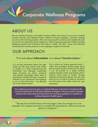 We Transform the Health and Wellness Experience