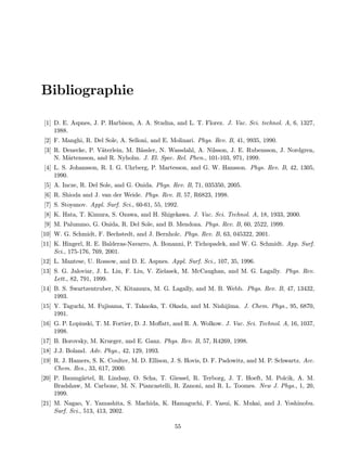 Bibliographie
[1] D. E. Aspnes, J. P. Harbison, A. A. Studna, and L. T. Florez. J. Vac. Sci. technol. A, 6, 1327,
1988.
[2] F. Manghi, R. Del Sole, A. Selloni, and E. Molinari. Phys. Rev. B, 41, 9935, 1990.
[3] R. Denecke, P. V¨aterlein, M. B¨assler, N. Wassdahl, A. Nilsson, J. E. Rubensson, J. Nordgren,
N. M˚artensson, and R. Nyholm. J. El. Spec. Rel. Phen., 101-103, 971, 1999.
[4] L. S. Johansson, R. I. G. Uhrberg, P. Martesson, and G. W. Hansson. Phys. Rev. B, 42, 1305,
1990.
[5] A. Incze, R. Del Sole, and G. Onida. Phys. Rev. B, 71, 035350, 2005.
[6] R. Shioda and J. van der Weide. Phys. Rev. B, 57, R6823, 1998.
[7] S. Stoyanov. Appl. Surf. Sci., 60-61, 55, 1992.
[8] K. Hata, T. Kimura, S. Ozawa, and H. Shigekawa. J. Vac. Sci. Technol. A, 18, 1933, 2000.
[9] M. Palummo, G. Onida, R. Del Sole, and B. Mendoza. Phys. Rev. B, 60, 2522, 1999.
[10] W. G. Schmidt, F. Bechstedt, and J. Bernholc. Phys. Rev. B, 63, 045322, 2001.
[11] K. Hingerl, R. E. Balderas-Navarro, A. Bonanni, P. Tichopadek, and W. G. Schmidt. App. Surf.
Sci., 175-176, 769, 2001.
[12] L. Mantese, U. Rossow, and D. E. Aspnes. Appl. Surf. Sci., 107, 35, 1996.
[13] S. G. Jaloviar, J. L. Lin, F. Liu, V. Zielasek, M. McCaughan, and M. G. Lagally. Phys. Rev.
Lett., 82, 791, 1999.
[14] B. S. Swartzentruber, N. Kitamura, M. G. Lagally, and M. B. Webb. Phys. Rev. B, 47, 13432,
1993.
[15] Y. Taguchi, M. Fujisama, T. Takaoka, T. Okada, and M. Nishijima. J. Chem. Phys., 95, 6870,
1991.
[16] G. P. Lopinski, T. M. Fortier, D. J. Moﬀatt, and R. A. Wolkow. J. Vac. Sci. Technol. A, 16, 1037,
1998.
[17] B. Borovsky, M. Krueger, and E. Ganz. Phys. Rev. B, 57, R4269, 1998.
[18] J.J. Boland. Adv. Phys., 42, 129, 1993.
[19] R. J. Hamers, S. K. Coulter, M. D. Ellison, J. S. Hovis, D. F. Padowitz, and M. P. Schwartz. Acc.
Chem. Res., 33, 617, 2000.
[20] P. Baumg¨artel, R. Lindsay, O. Scha, T. Giessel, R. Terborg, J. T. Hoeft, M. Polcik, A. M.
Bradshaw, M. Carbone, M. N. Piancastelli, R. Zanoni, and R. L. Toomes. New J. Phys., 1, 20,
1999.
[21] M. Nagao, Y. Yamashita, S. Machida, K. Hamaguchi, F. Yasui, K. Mukai, and J. Yoshinobu.
Surf. Sci., 513, 413, 2002.
55
 