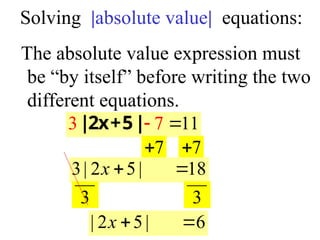 9_3 Equations and Absolute Value TROUT 09.ppt