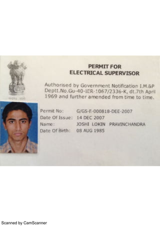 Electrical supervisor certificate PDF