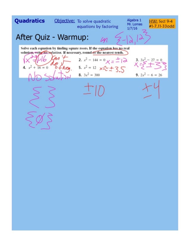 9 4 solving quadratics by factoring pdf