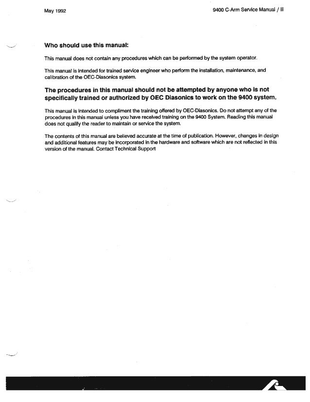 OEC 9400 CArm service manual full
