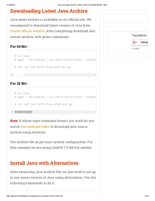 How to Install JAVA 7 (JDK 7u79) on CentOS_RHEL 7_6_5