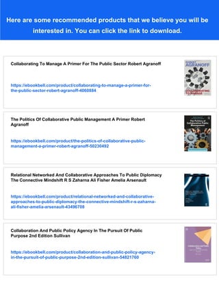 The Collaborative Public Manager New Ideas For The Twentyfirst Century ...