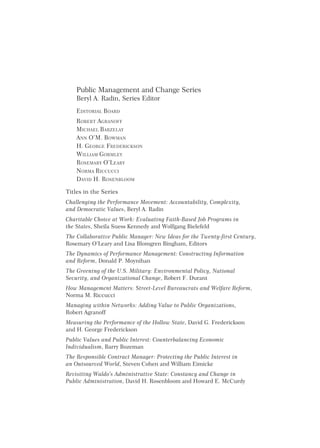 The Collaborative Public Manager New Ideas For The Twentyfirst Century ...