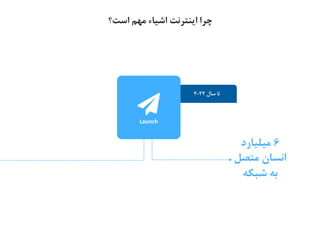 ‫سال‬ ‫تا‬2022
‫است؟‬ ‫مهم‬ ‫اشیاء‬ ‫اینترنت‬ ‫چرا‬
Launch
6‫میلیارد‬
‫متصل‬ ‫انسان‬
‫شبکه‬ ‫به‬
 