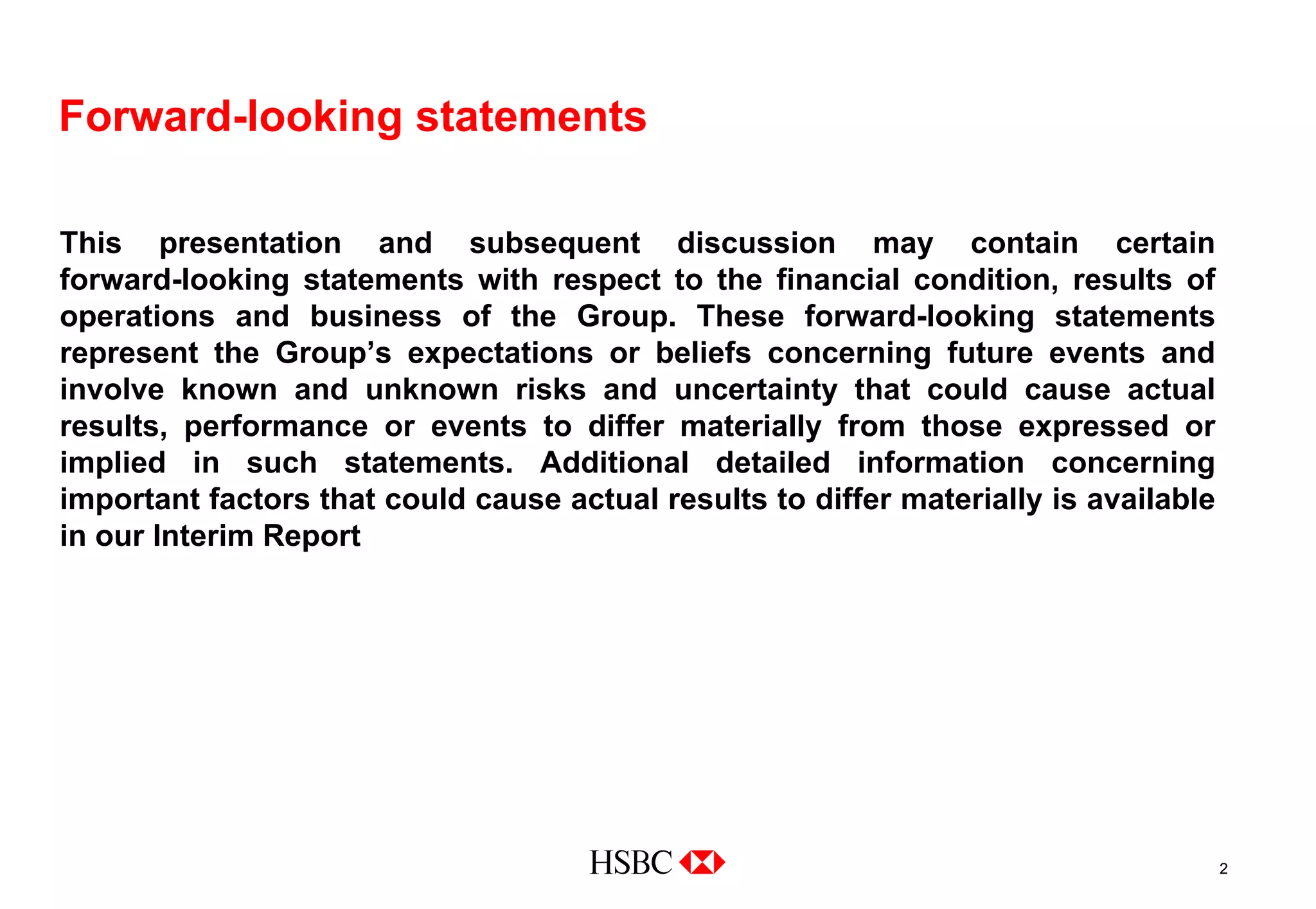 hsbc Cover of 2008 Interim Results slide presentation Download 2008 Interim Results slide presentation to investors and analysts