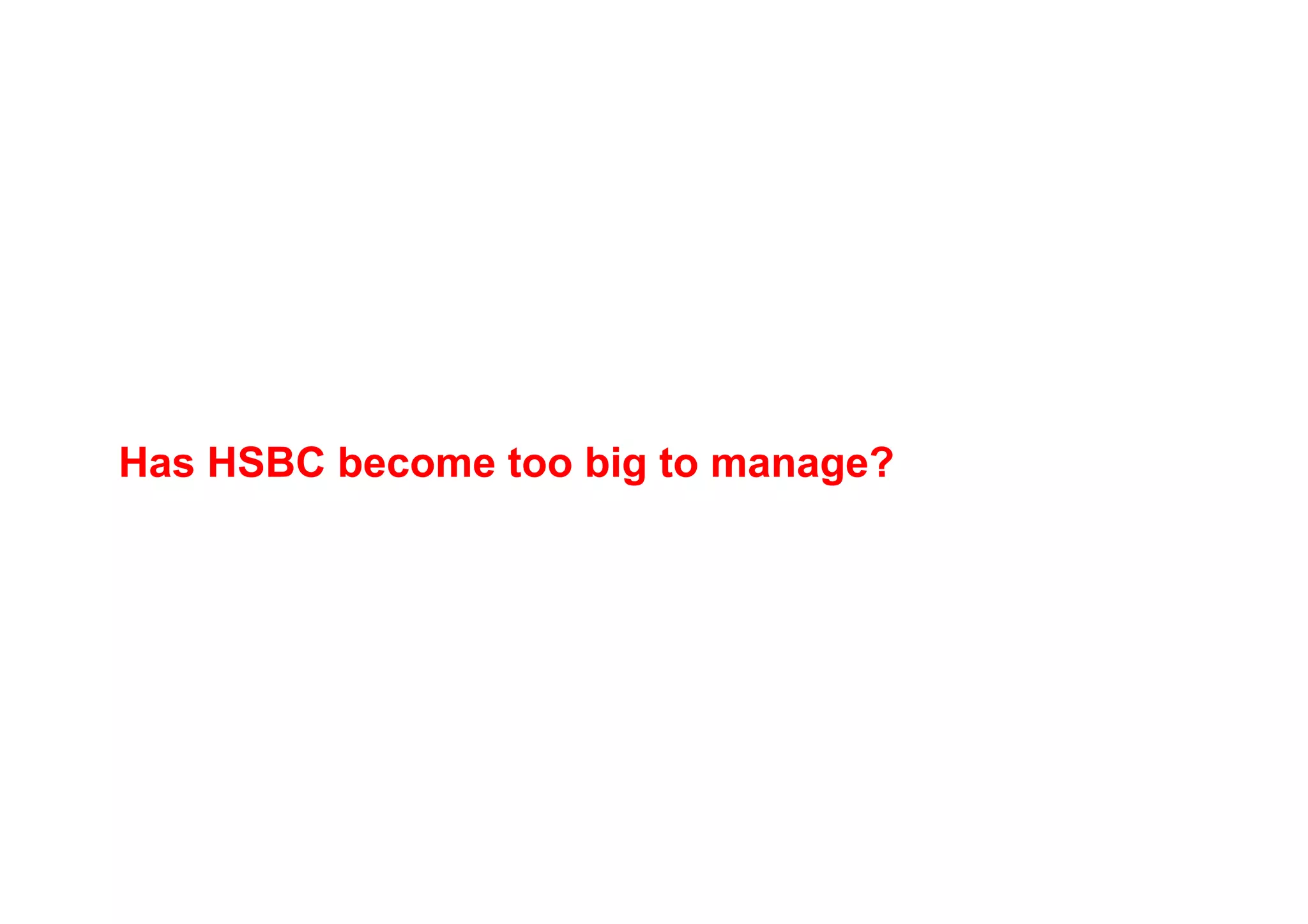 Managing for Growth - Taking HSBC to the next level
