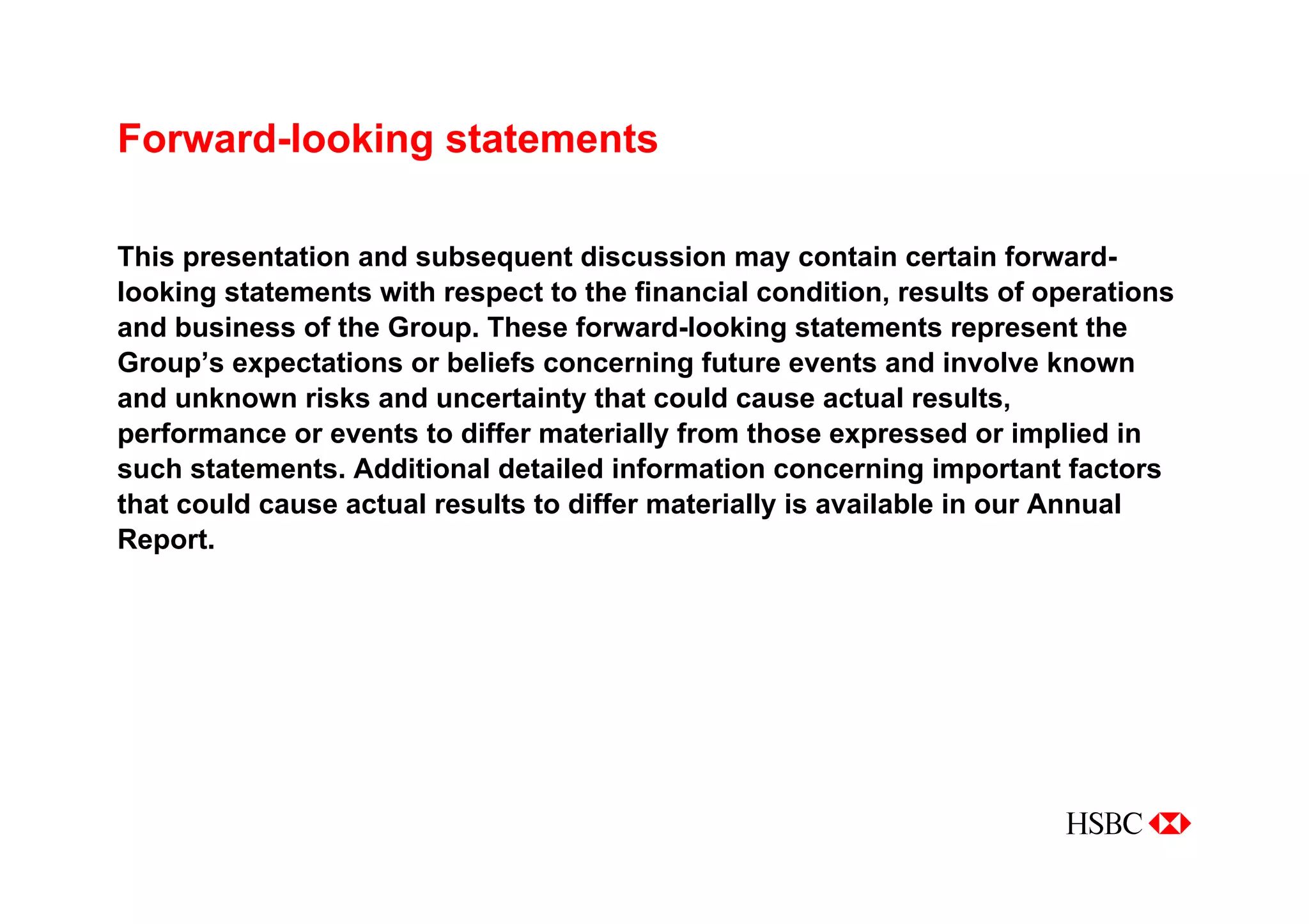 Managing for Growth - Taking HSBC to the next level