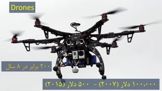 100،000‫دالر‬(2007)-500‫دالر‬(2015)
Drones
200‫در‬ ‫برابر‬8‫سال‬
 