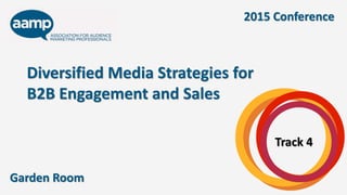 Diversified Media Strategies for
B2B Engagement and Sales
Track 4
Garden Room
2015 Conference
 