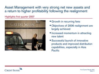 credit suisse Presentation slides